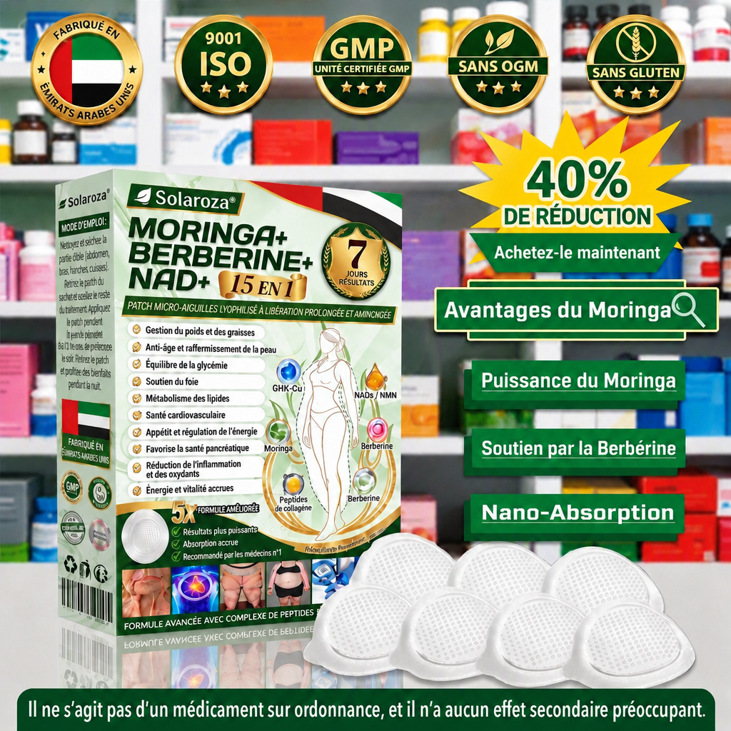 🎁Official Store | 🍋 Solaroza® Moringa & Berberine 10-IN-1 Advanced Nano Microneedle 1 Patch (Once Daily, visible changes in 7 days) ✅ Obesity, Diabetes, Sleep Apnea, And Joint Issues